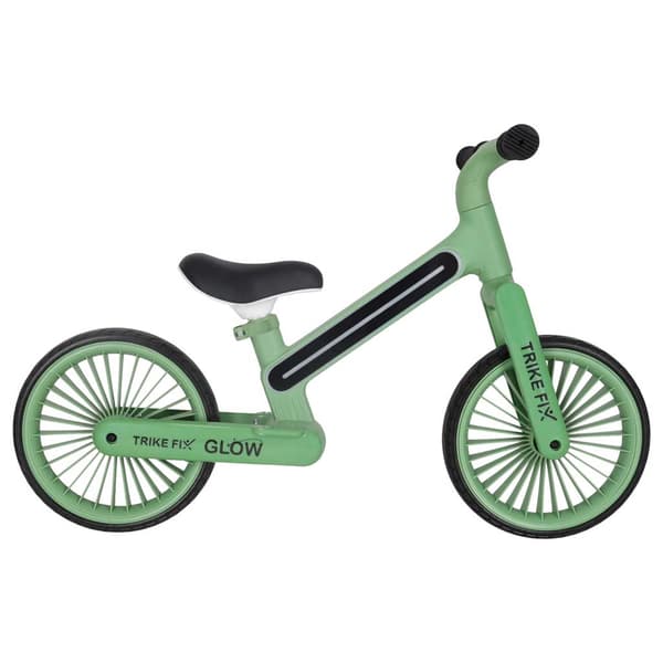Børnebalancecykel med LED-lys, grøn, 12 tommer