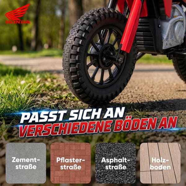 Elmotorcykel för barn med 12V-motor, röd och blå