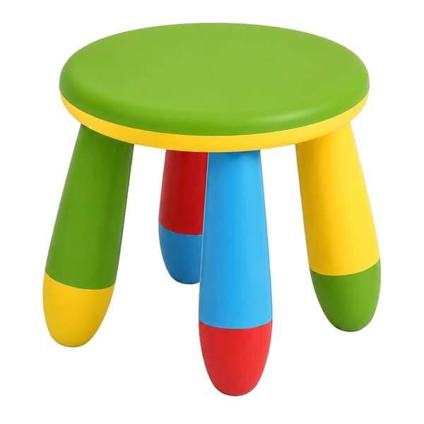 Flerfärgad barnpall i plast, sitthöjd 26 cm