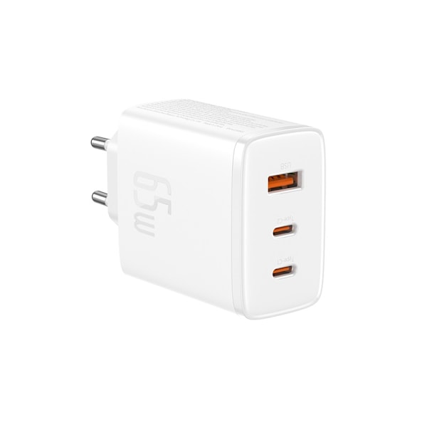 GaN Cube Pro 65W 2x USB-C USB-A verkkolaturi valkoinen