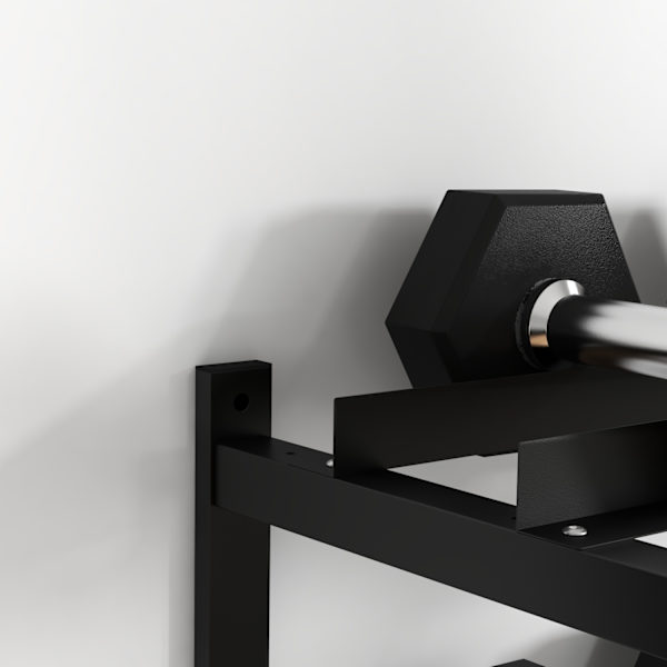 Hantelställ Väggmonterat Hantelställ Med 2 Hyllor, Upp Till 70 Kg, För Vikthållare & Kettlebell