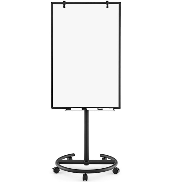 Flipover-stativ på hjul med magneter og markører, whiteboard, højdejusterbar op til 192 cm