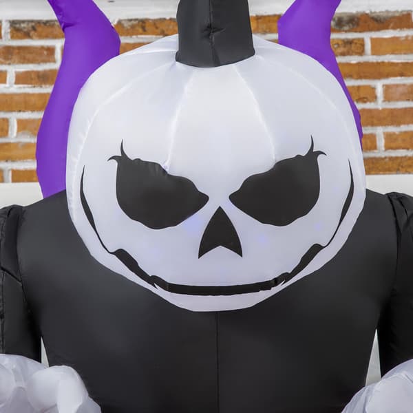 Uppblåsbart Halloween-spöke med pumpahuvud, LED-ljus