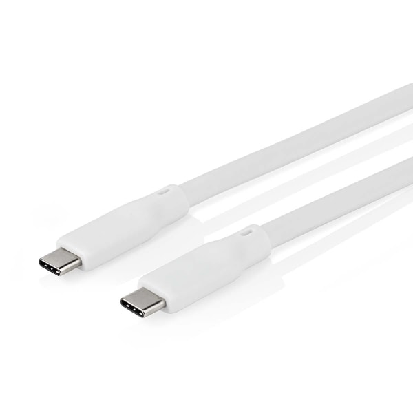 USB kaapeli | USB 3.2 Gen 1 | USB-C™ Uros | USB-C™ Uros | 60 W | 4K@60Hz | 5 Gbps | Niklattu | 1.50 m | Pyöreä | Silikoni | Valkoinen | Laatikko