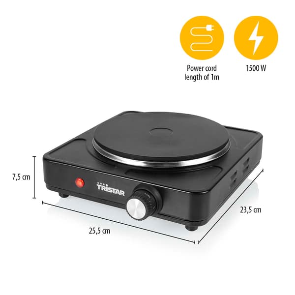 Enkelt varmeplade 1500W, 18,5 cm diameter