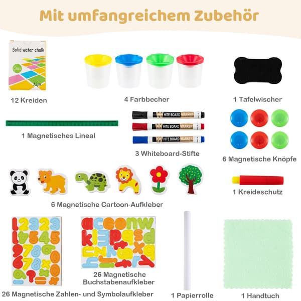 3-i-1 børnekunststaffeli – magnetisk, justerbar, foldbar