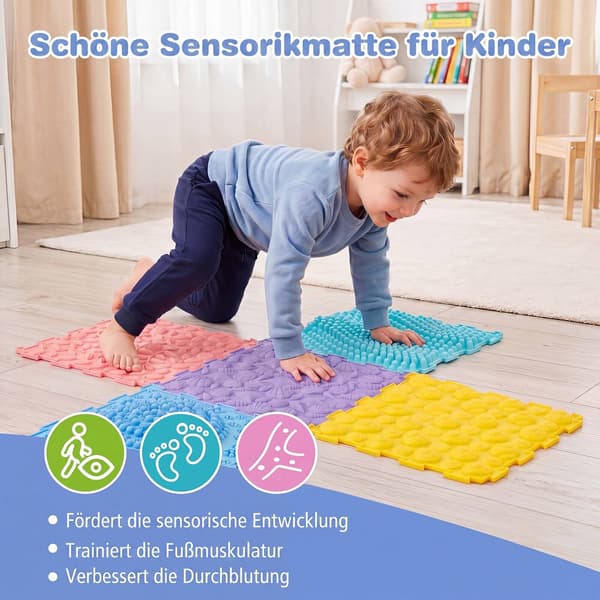 Lukittavat sensoriset matot, 6 kpl, monivärinen TPE, 30 cm x 30 cm