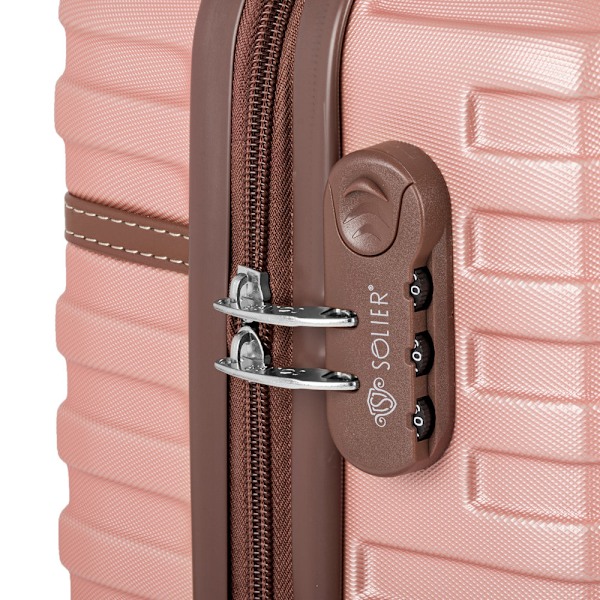 Medelhård resväska ABS M 22' STL957 rosa