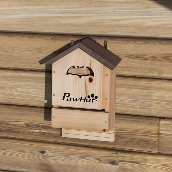 Fladdermushus, set om 3, gran, 21,5 x 11,5 x 34 cm