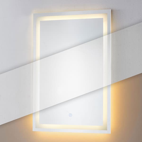 LED badeværelsesspejl 50x70 cm, 3 lysfarver, touch-afbryder