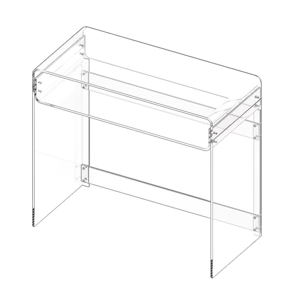 Akryl sidebord, 2-lags klar opbevaring, 40 x 85 x 75 cm