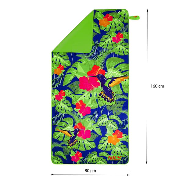 Mikrofiberhandduk, Blommönster, 160x80 cm