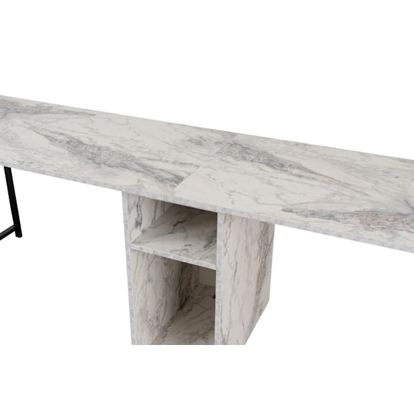 Study Desk Twin Study Desk - Freesia Marble, Black