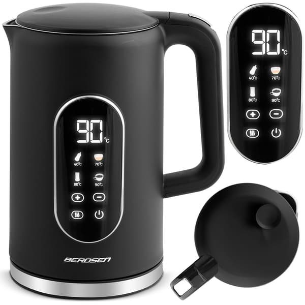 Berdsen BD-712 elkedel 1,7l, sort og sølv