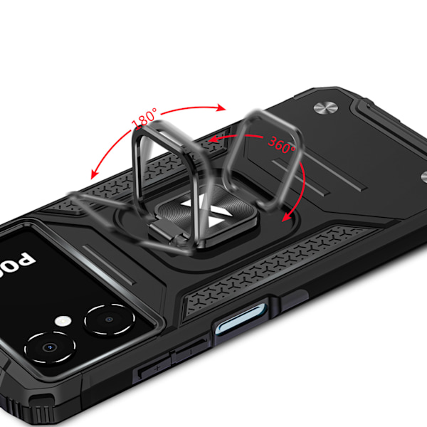 Panssarikotelo Samsung Galaxy A03:lle, Ring Armor magneettipidike, musta