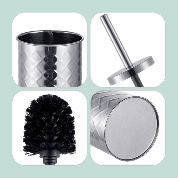 Badrumsset: Handdukstork och toalettborste, silver