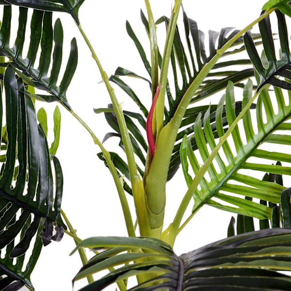 Konstgjord Palm Stor Konstgjord Växt 150 Cm Med Kruka, 19 Palmblad, Plast, Dekoration För Inomhus Och Utomhusbruk