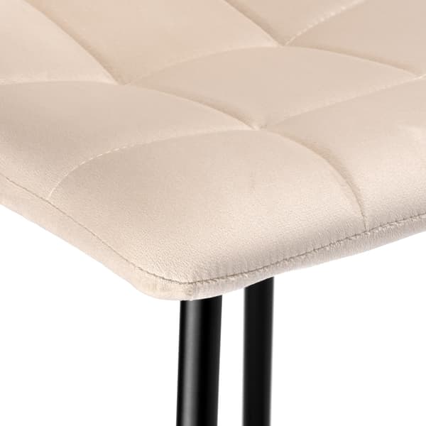 Barstol Beige Sammet – Stålram, Fotstöd