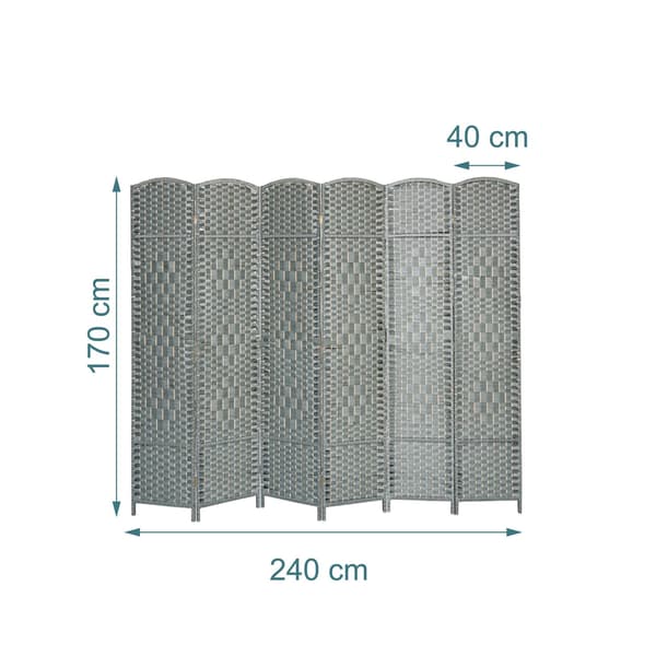 6-panels rumdeler, foldbar skærm
