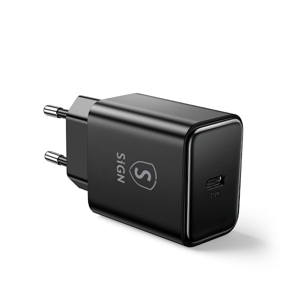 USB-C PD Oplader 20W - Sort