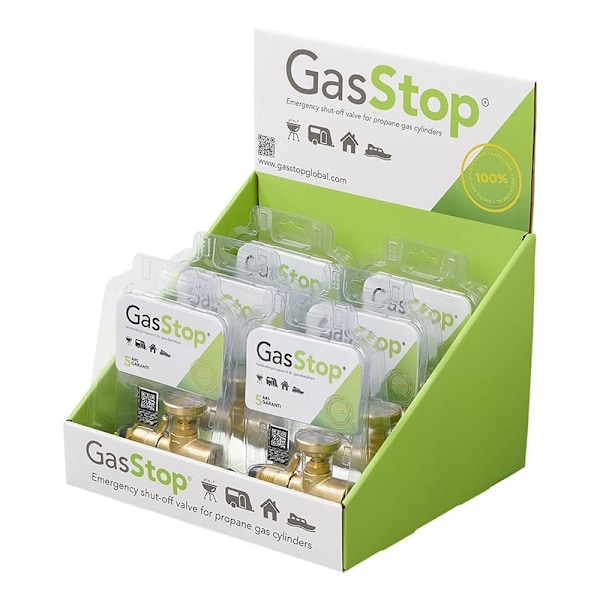 GasStop nödavstängningsventil för propangasflaskor SE 0.885 NGO LH POL (G.10) 6p i displaybox