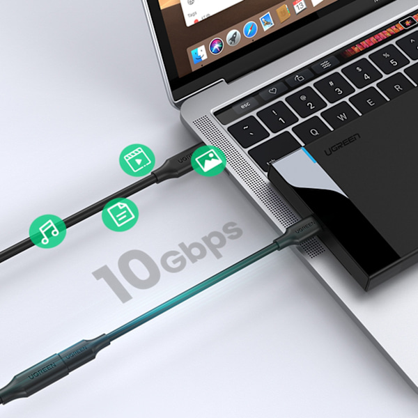 USB-C forlængerkabel 100W 10Gb/s 1m sort