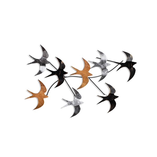 Koristeellinen metalliseinätarvike Flying Birds 2