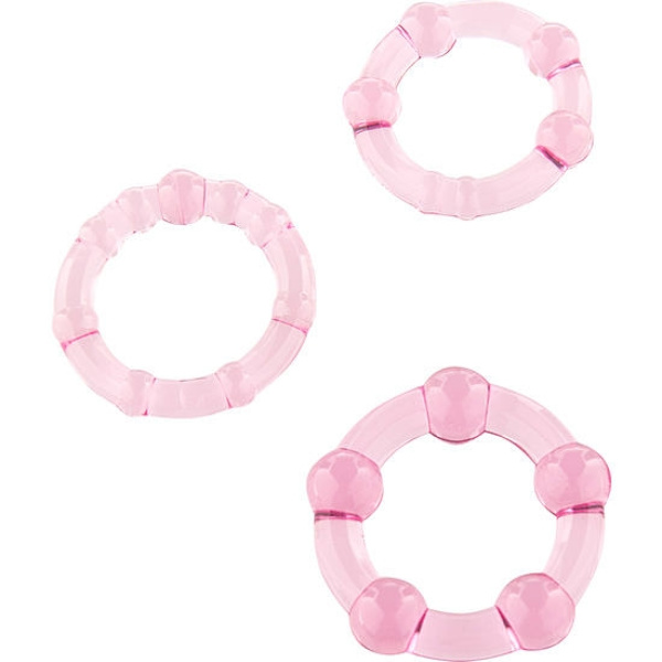 Sju skapelser - Set med tre rosa penisringar