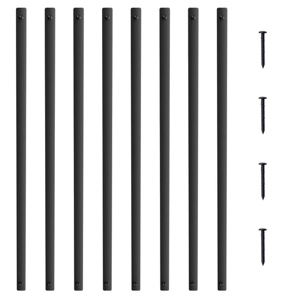 Metallbaluster för trapphus, 84 cm platta, 51-pack svarta