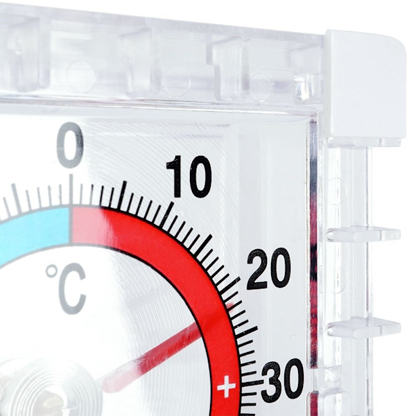 Kvadratisk bimetallisk termometer för fönster, -50°C till +50°C