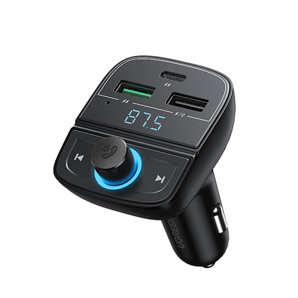 FM MP3-sändare Bluetooth 5.0 billaddare 3x USB TF microSD svart