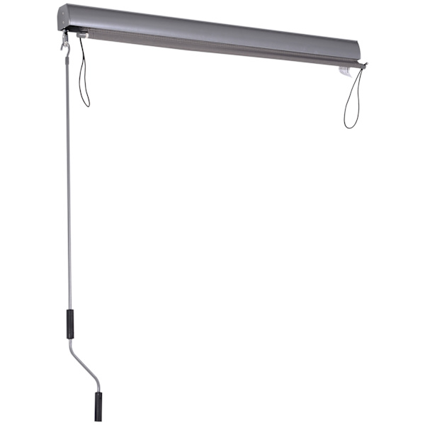 Lodret Markise, Altanmarkise, Lodret Markise, Vindbeskyttelse, Siderullegardin, Privatskærm Med Håndsving, Polyesterstof + Aluminium, Grå, 120 X 200 C