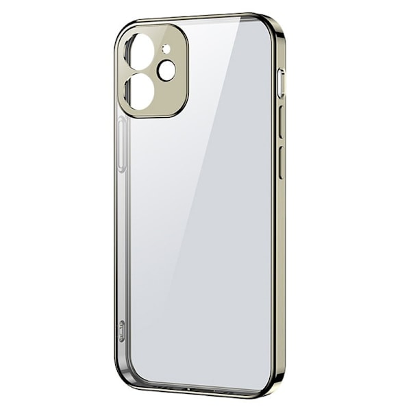 Ultraohut läpinäkyvä kotelo metallikehyksellä iPhone 12 Pro Max kultaa varten