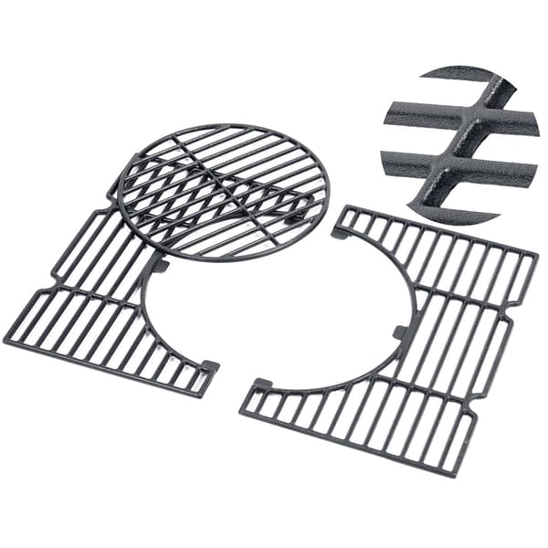 Kulgrill med skorsten, støbejernsrist, termometer