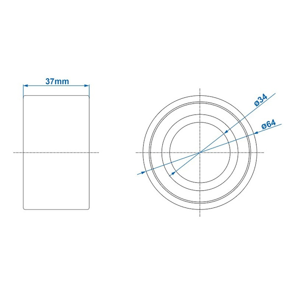 Kompakti rullalaakeri 34/64x37mm universaali