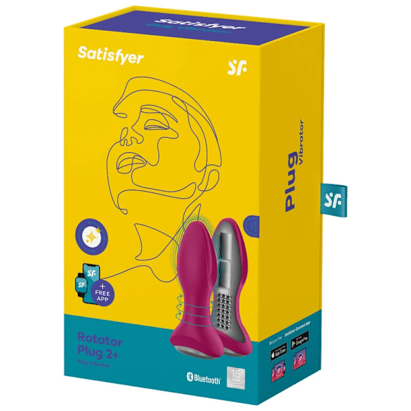 Satisfyer - Rotator Plug 2+ Vibration Plug App Rød