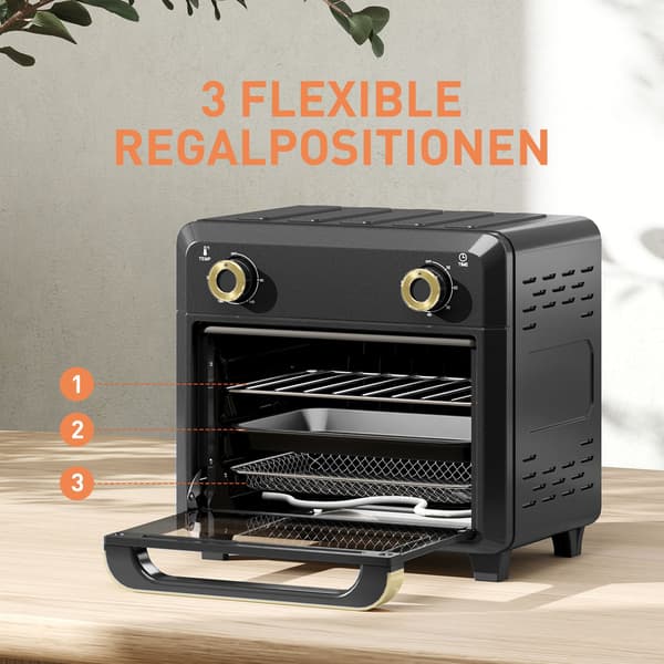 Konvektions miniovn, airfryer, timer, 10L, sort