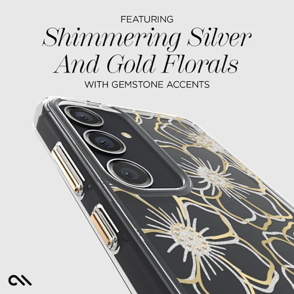 Case-Mate Floral Gems - Fodral till Samsung Galaxy S24+ (guld)