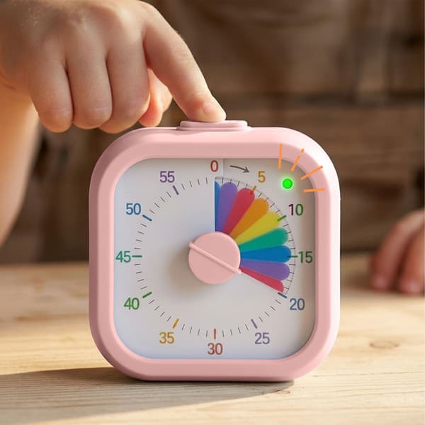 Firkantet visuel timer med justerbar lydstyrke, 60 minutter