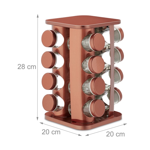 Krydderi karrusel med 16 glas