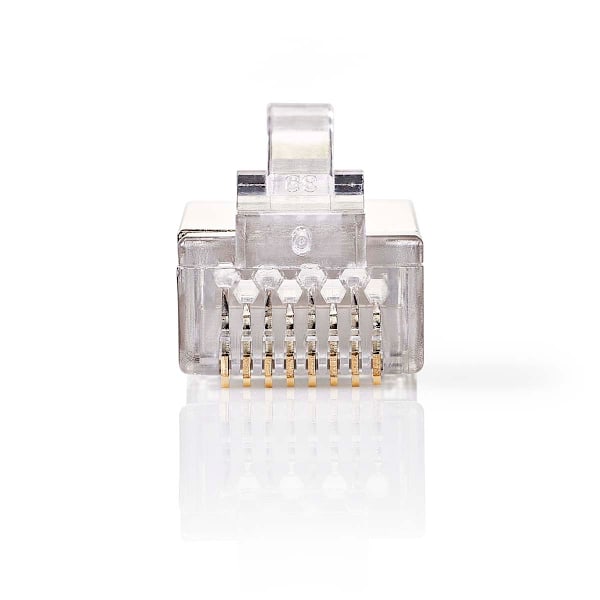 RJ45-stik | Han | Stranded STP CAT6 | Lige | Guldplateret | 10 stk. | PVC | Gennemsigtig | Box