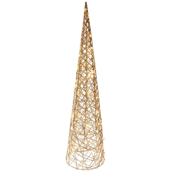 LED-julgran med kon, guld, 40 ljus, 80 cm