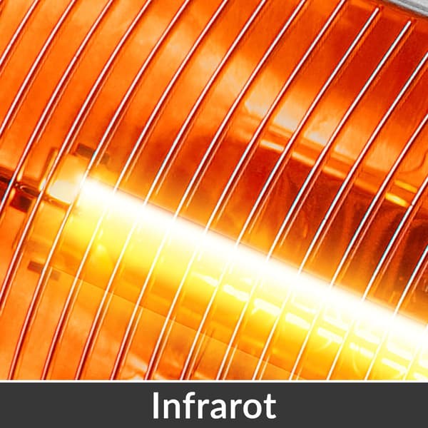 Ulkokäyttöön tarkoitettu infrapunalämmitin terassille, 2000 W, musta, IP55