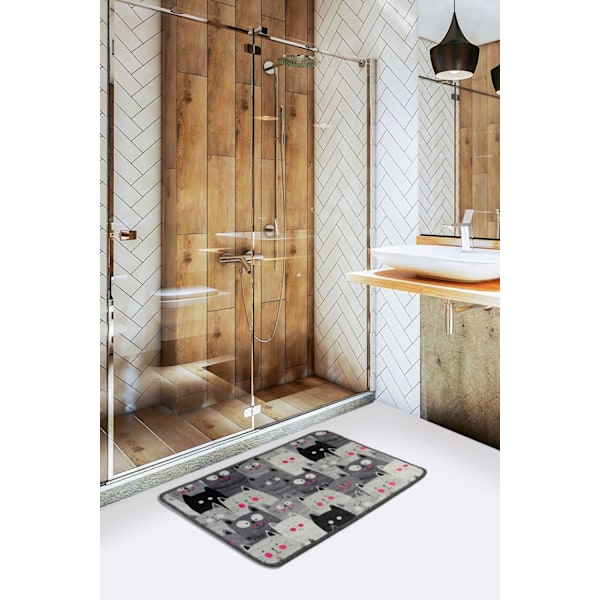 Bathmat Meow - harmaa (40 x 60)
