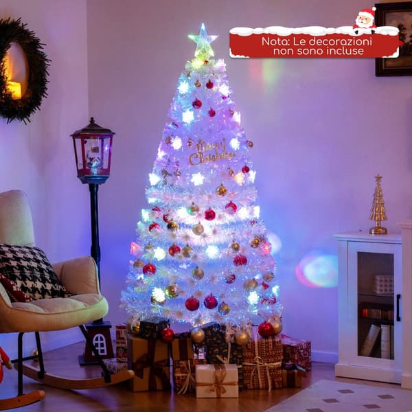 Fiberoptisk juletræ 180 cm, LED snefnug, stjerne