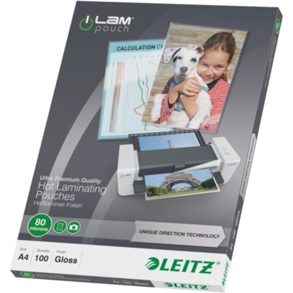 Leitz iLAM UDT A4 lamineringslomme, 80mic/100 stk