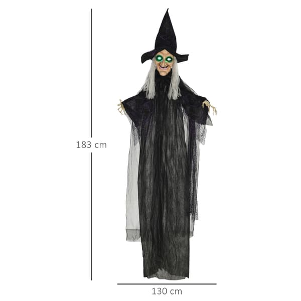 Halloween-häxdekoration med ljud- och rörelsesensor