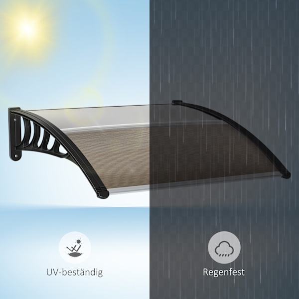 Skrivebord Baldakin til hoveddør 103 x 96,5 x 27 cm Baldakin med UV-beskyttelse, Regnbeskyttelse Solbeskyttelse til udendørs Aluminium Brun