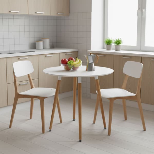 Runt matbord, bambuben, plats för 4