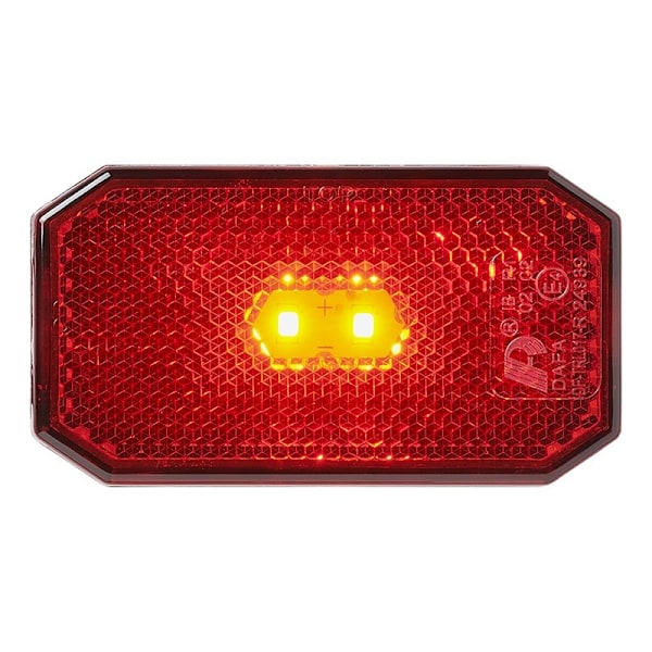 Bakre positionslykta 12/24V röd 80 x 44 mm LED